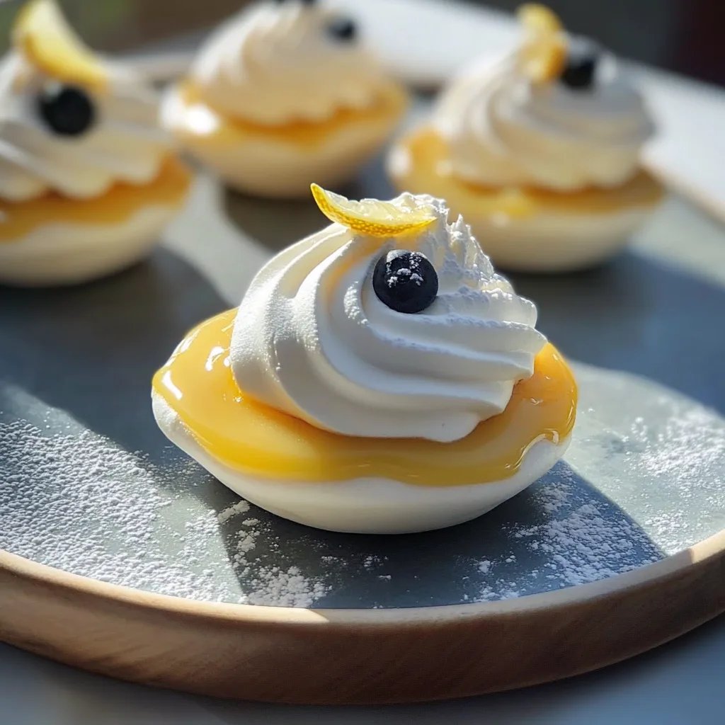 Mini Meringues with Lemon Curd