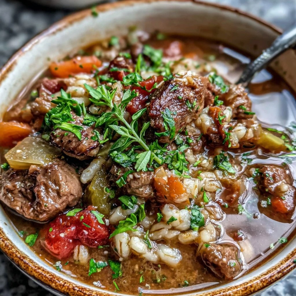 Cozy Beef And Barley Soup