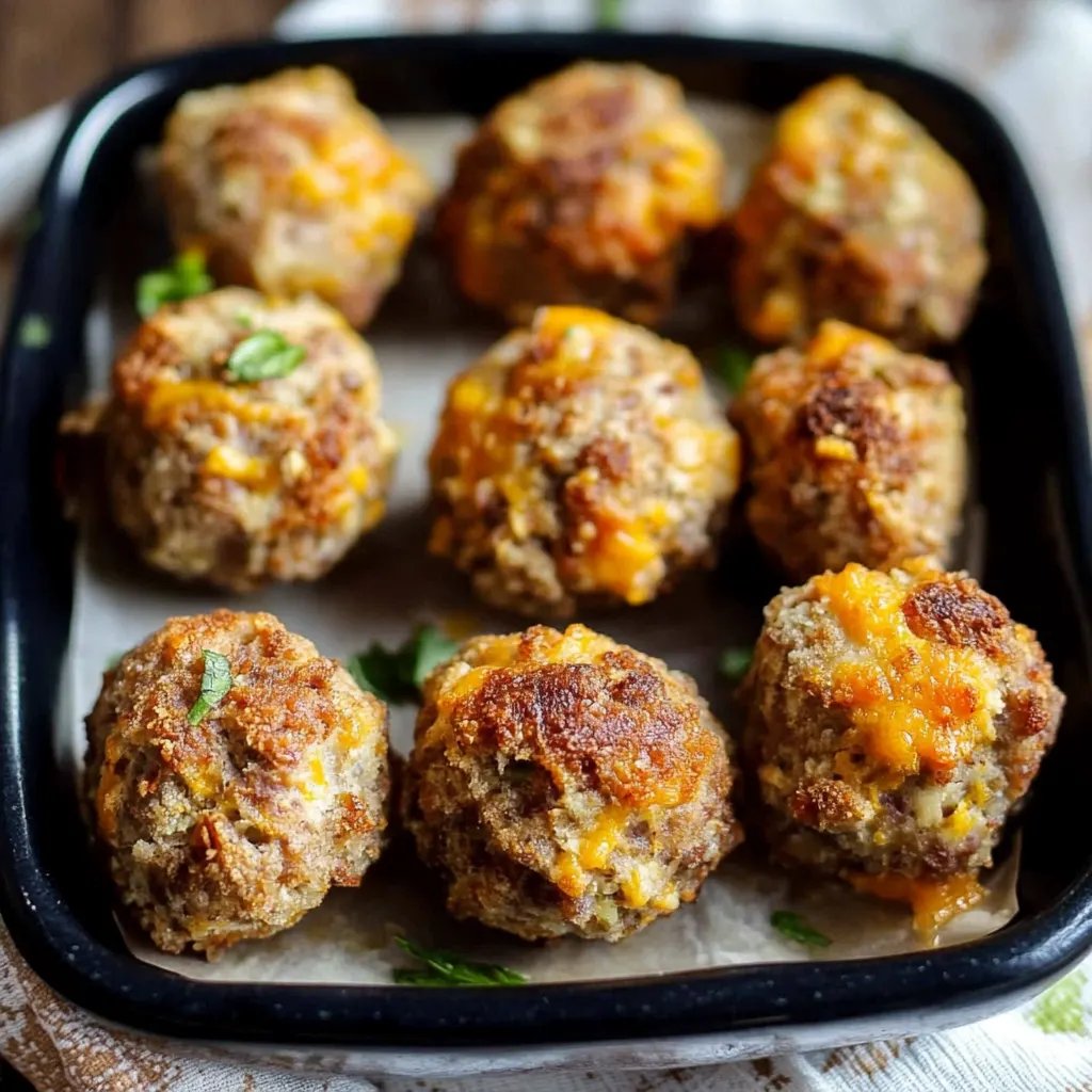 3 Ingredient Sausage Cheese Balls
