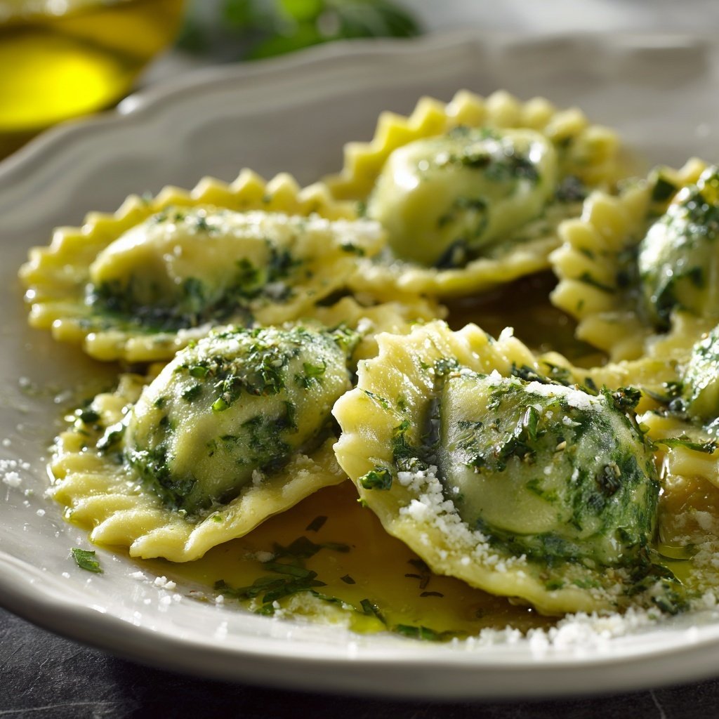 Heart-Shaped Spinach Ravioli