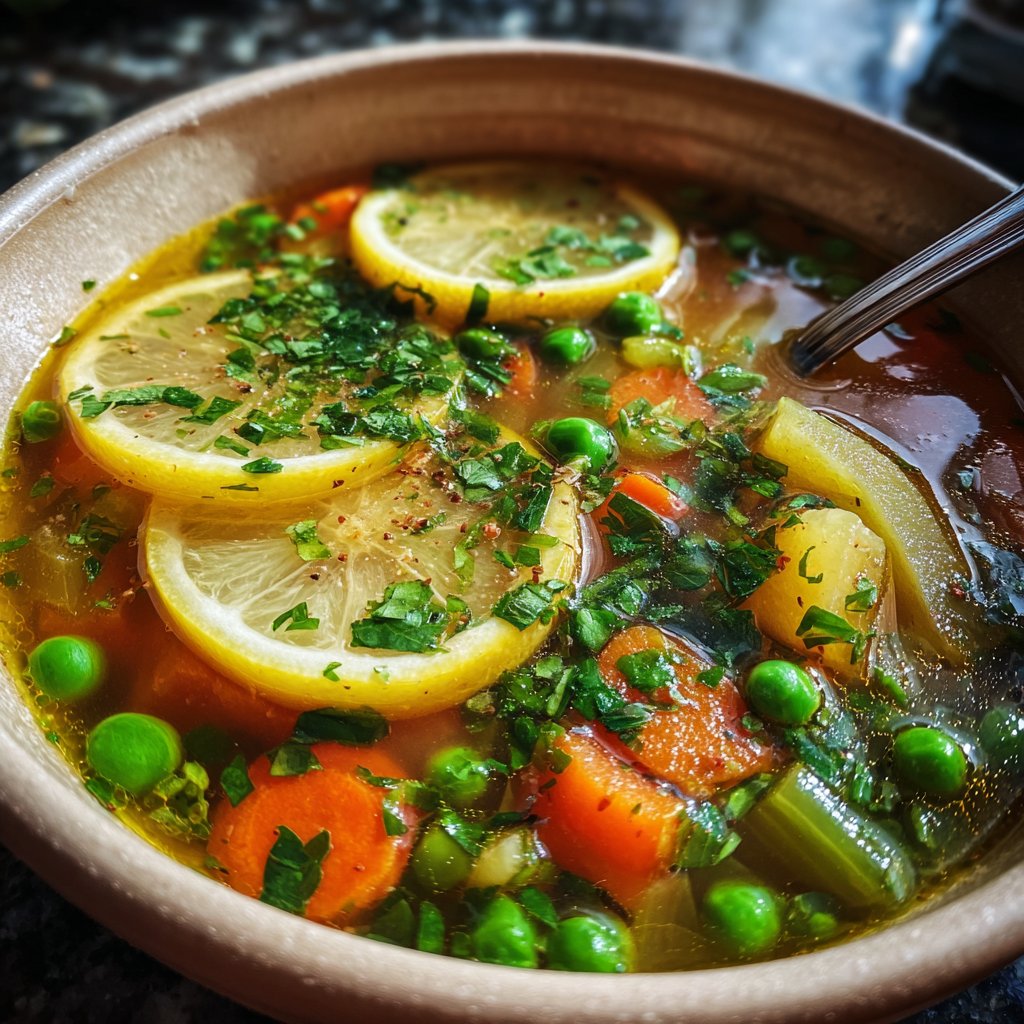 Spring Vegetable Soup With Lemon