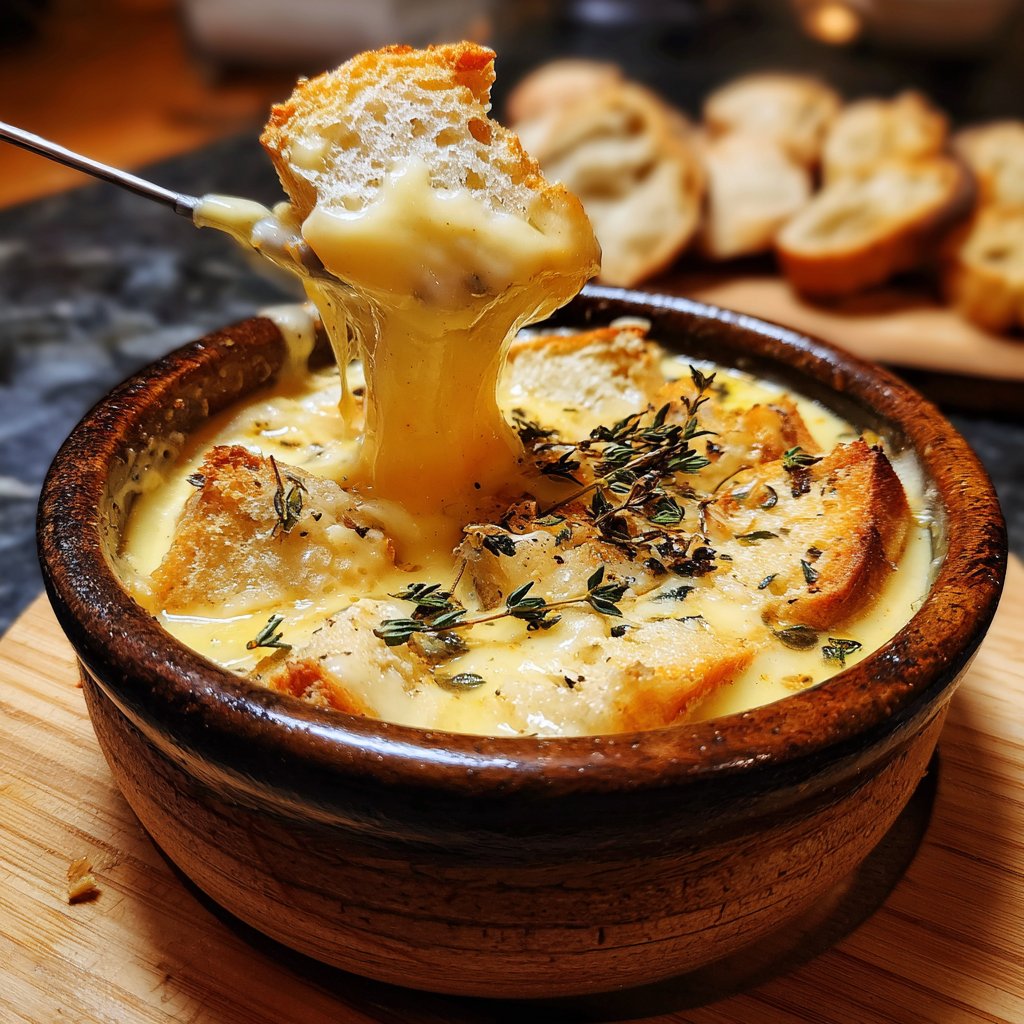 Fondue with Smoked Swiss and Thyme