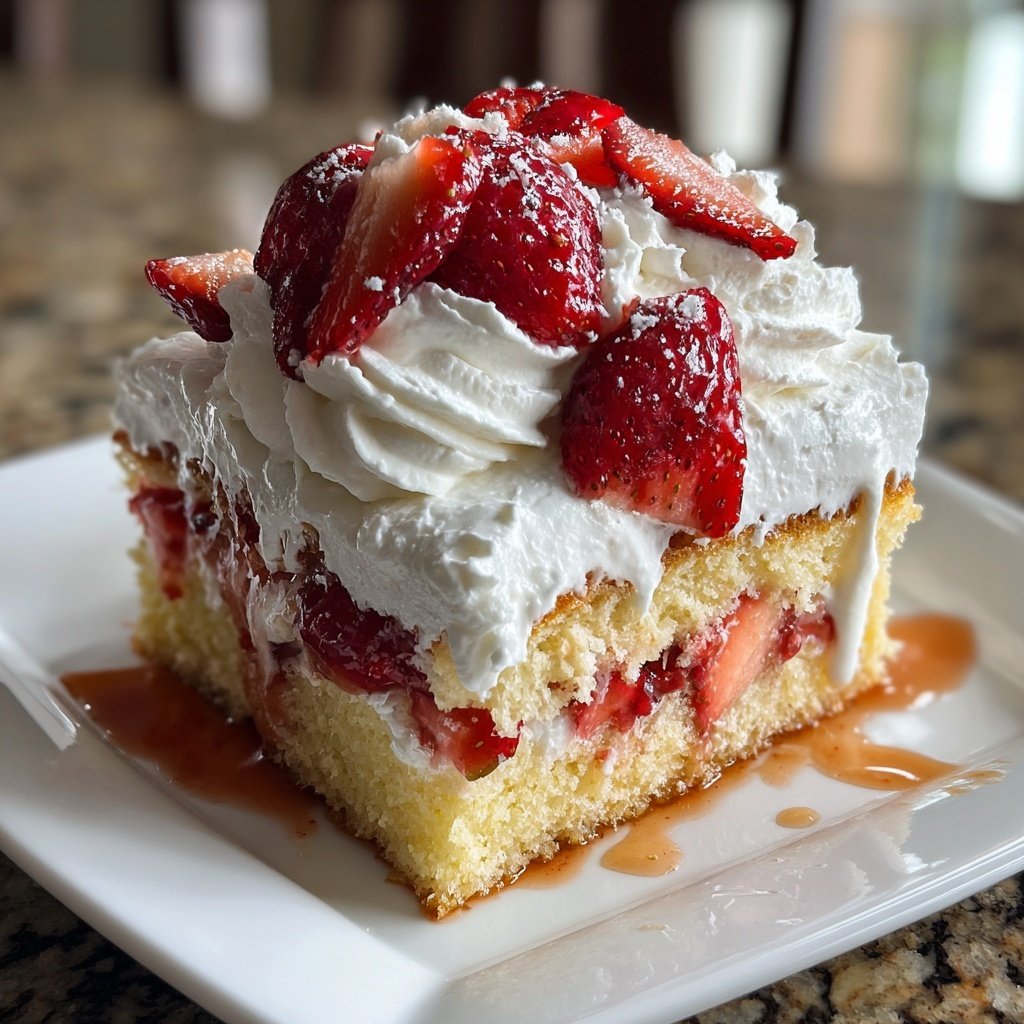 Easy Strawberry Shortcake Sheet Cake