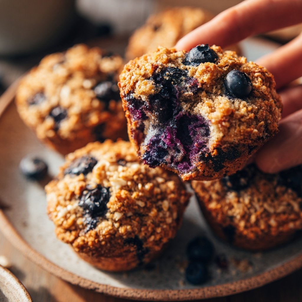 Healthy Blueberry Oat Muffins