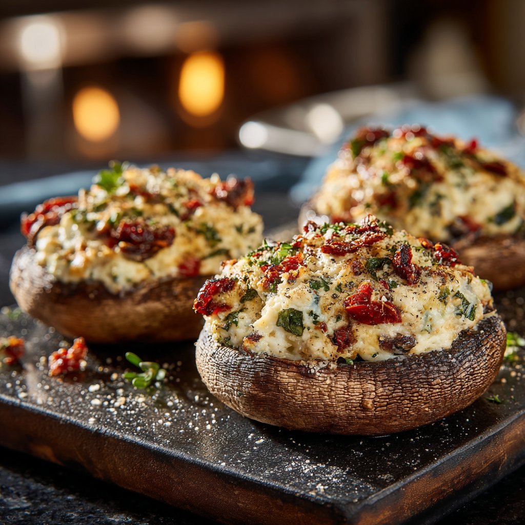 Romantic Stuffed Portobello Mushrooms